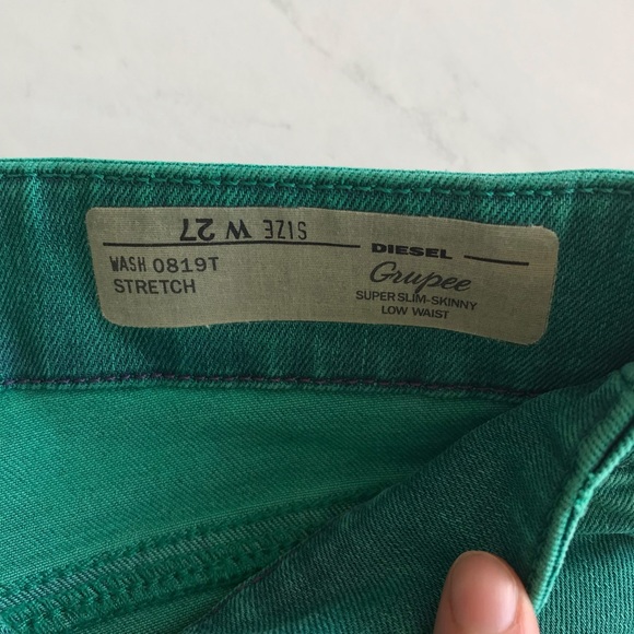 DIESEL “Grupee” fit teal/green jeans. Size 27. - Picture 4 of 7